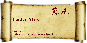 Rosta Alex névjegykártya